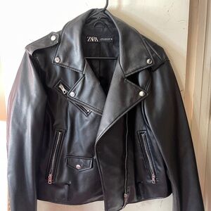 zara leather jacket